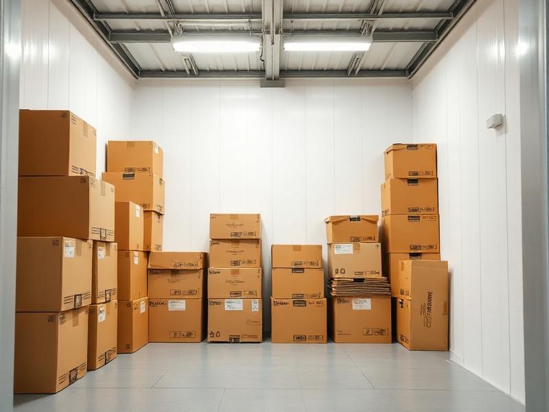 Interior de trastero de 4 metros cuadrados con cajas